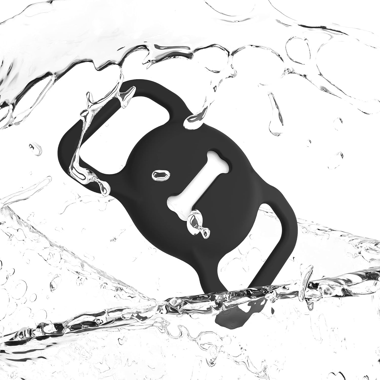 حامل طوق الكلب ايرتاج، ملحقات تتبع GPS من السيليكون، طوق قطة واقي بنمط عظمي