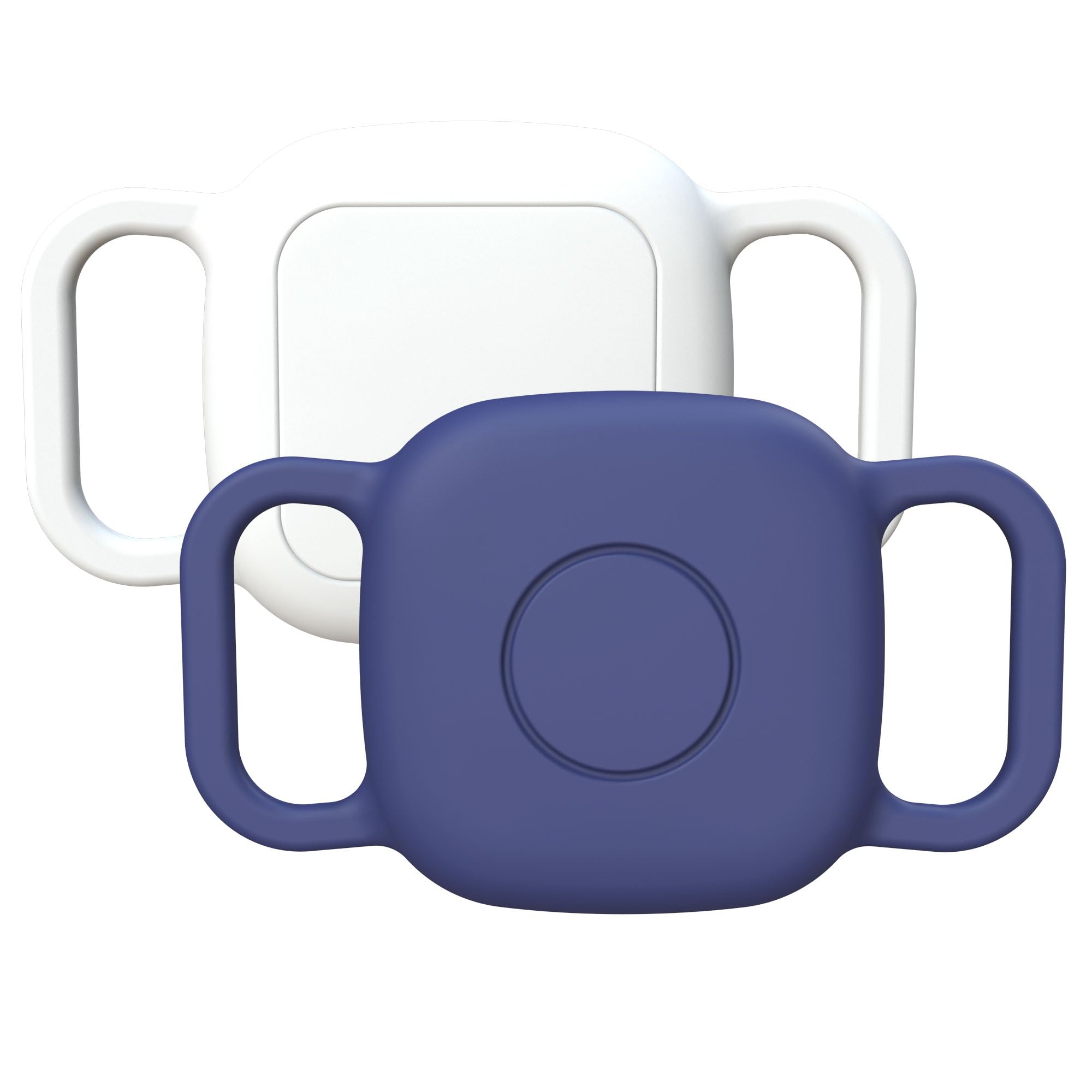 حامل طوق كلب مقاوم للماء لجهاز تتبع تايل ميت 2024/ ميت 2022، جراب سيليكون ناعم مضاد للضياع لقلادة القطط والحيوانات الاليفة، ملحقات غطاء واقي لجهاز تتبع البلاط (ازرق/ابيض)