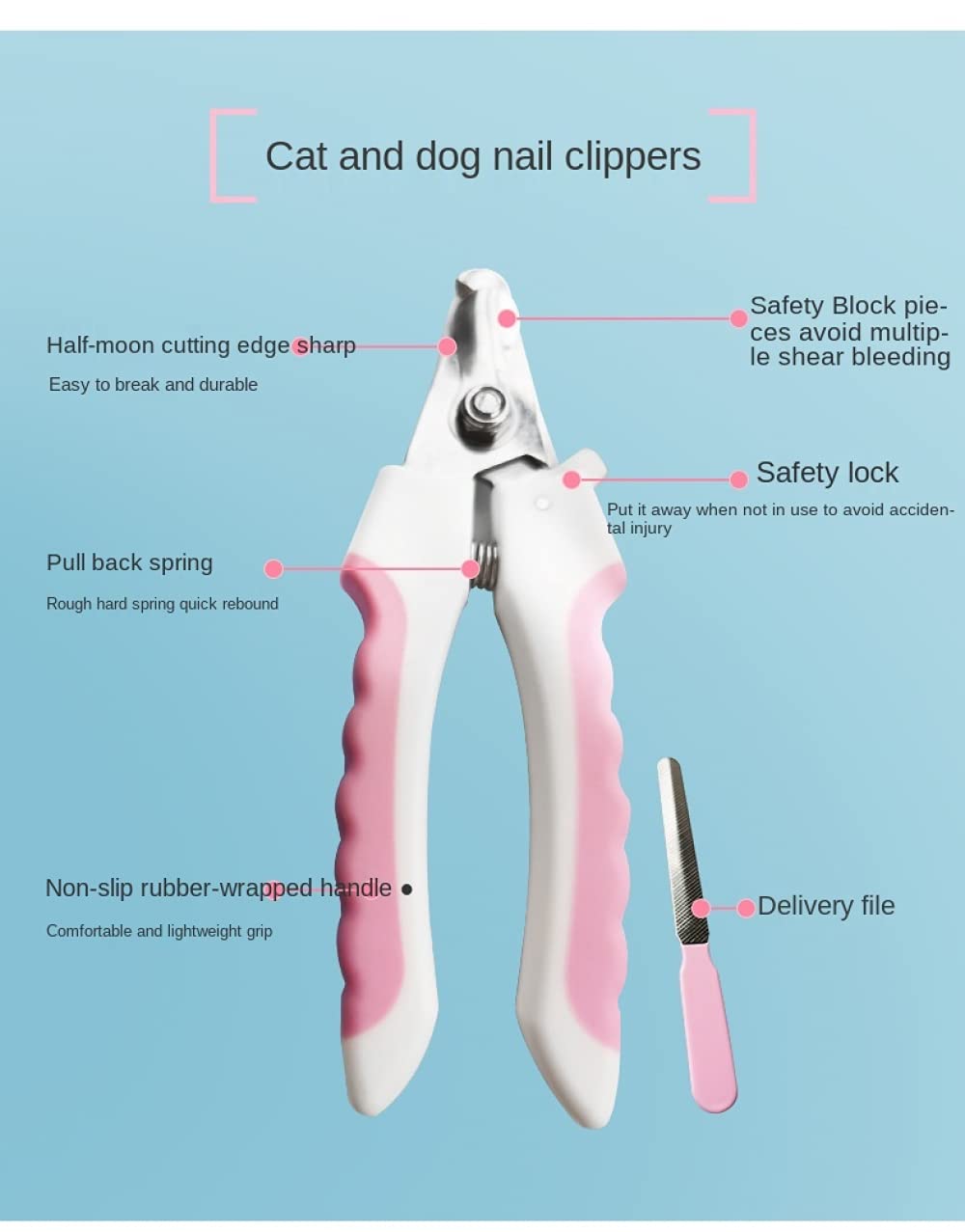 دوياف قصافة اظافر الحيوانات الاليفة، قصافة اظافر الكلاب، مقص اظافر الكلاب - اداة احترافية للعناية بالحيوانات الاليفة، مقص اظافر القطط، شفرات حادة، واقي امان لتجنب القطع الزائد، خالية من الاظافر
