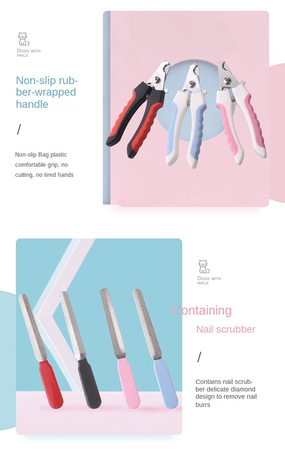 دوياف قصافة اظافر الحيوانات الاليفة، قصافة اظافر الكلاب، مقص اظافر الكلاب - اداة احترافية للعناية بالحيوانات الاليفة، مقص اظافر القطط، شفرات حادة، واقي امان لتجنب القطع الزائد، خالية من الاظافر