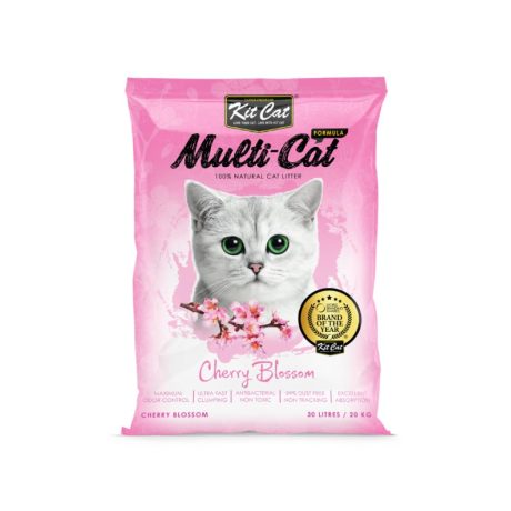 رمل فضلات القطط مالتي كات بزهر الكرز من كيت كات، 20 كجم