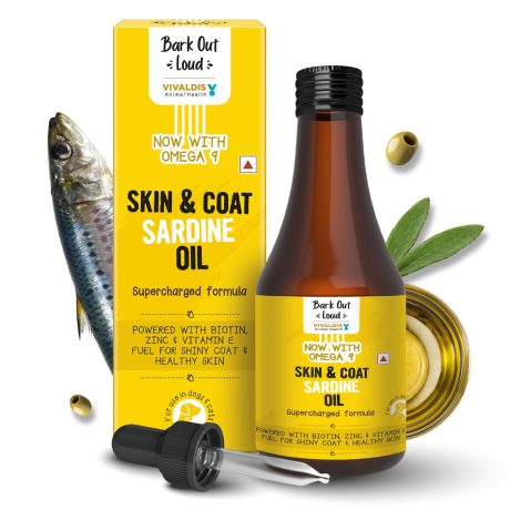 زيت سردين بارك اوت لاود من فيفالديس لبشرة صحية وفراء متوهج ومناعة معززة مع أوميجا 3 و6 والبيوتين والزنك (للكلاب والقطط)، 200 مل