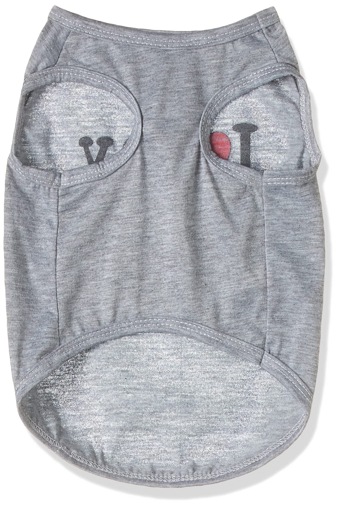 سترة جميلة بتصميم اي لاف ماي مامي مناسبة لجرو او قطة صغيرة مع تصميم كفوف ظريفة - رمادي، حجم S