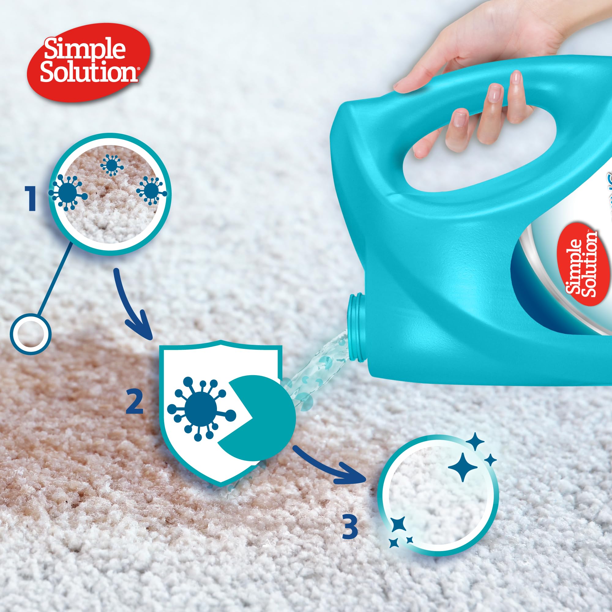 سيمبل سوليوشن مزيل البقع والروائح الكريهة للقطط، 4 لتر