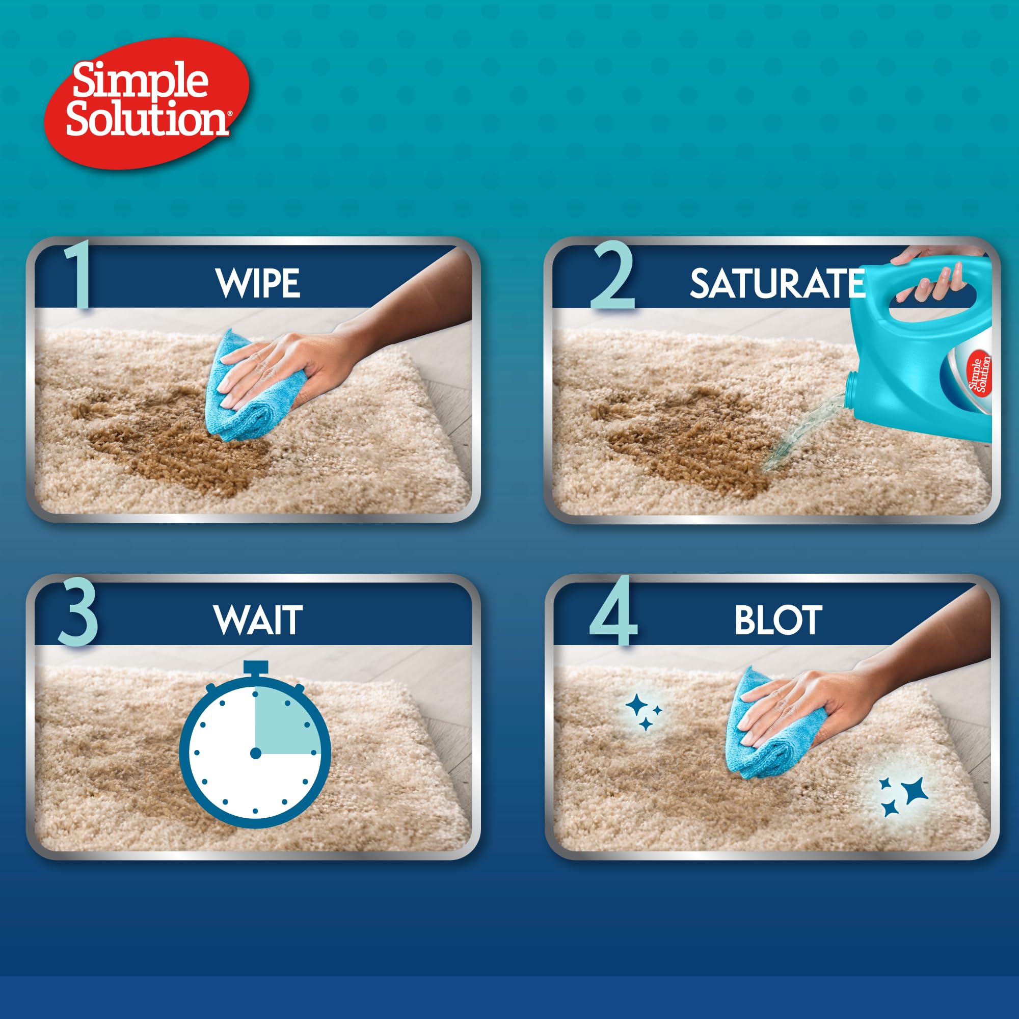 سيمبل سوليوشن مزيل البقع والروائح الكريهة للقطط، 4 لتر