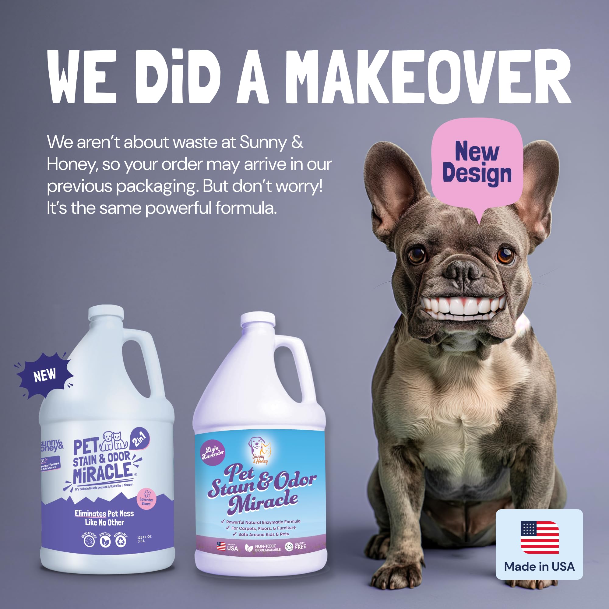 صني اند هوني مزيل البقع والروائح الكريهة للحيوانات الاليفة (1 جالون (عبوة من قطعة واحدة) برائحة اللافندر الخفيف)