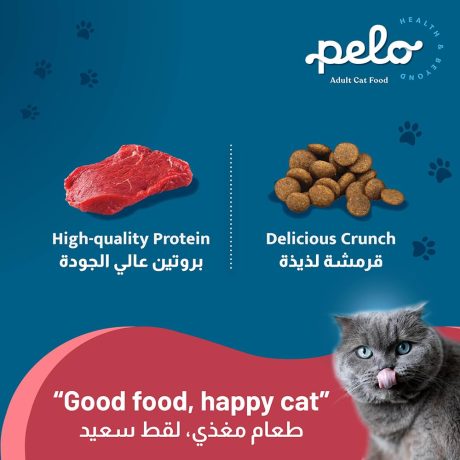 طعام جاف للقطط بنكهة لحم البقر من بيلو، 1.5 كجم