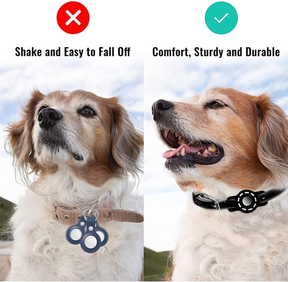 طوق ايرتاج للقطط من جويز، عبوة من قطعتين من حامل طوق القطط، مصنوع من السيليكون المقاوم للماء مع مشبك امان قابل للفصل، مناسب للحيوانات الاليفة الصغيرة والجراء والقطط الصغيرة (اسود + ابيض)