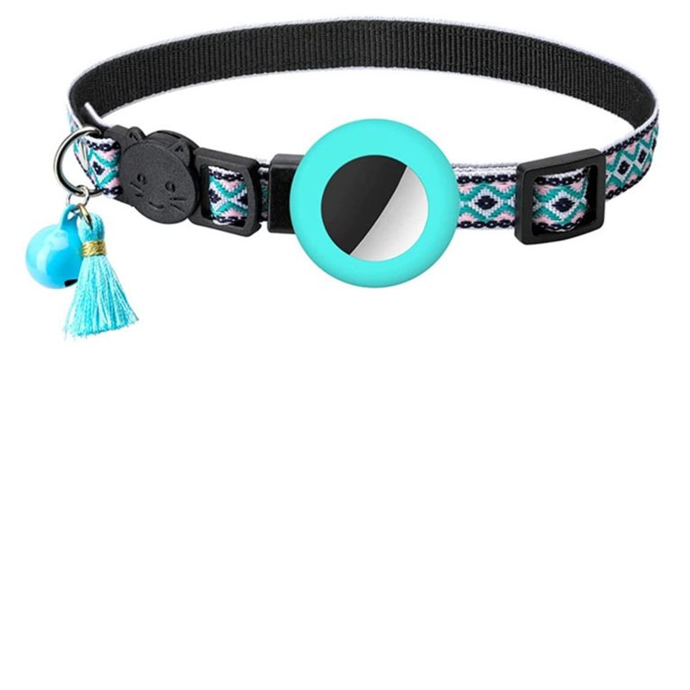 طوق جرس للقطط والكلاب والقطط من هوت بودي، غطاء جهاز تتبع المواقع مضاد للضياع، طوق تتبع القطط، اكسسوارات للحيوانات الاليفة (اللون: لون واحد)