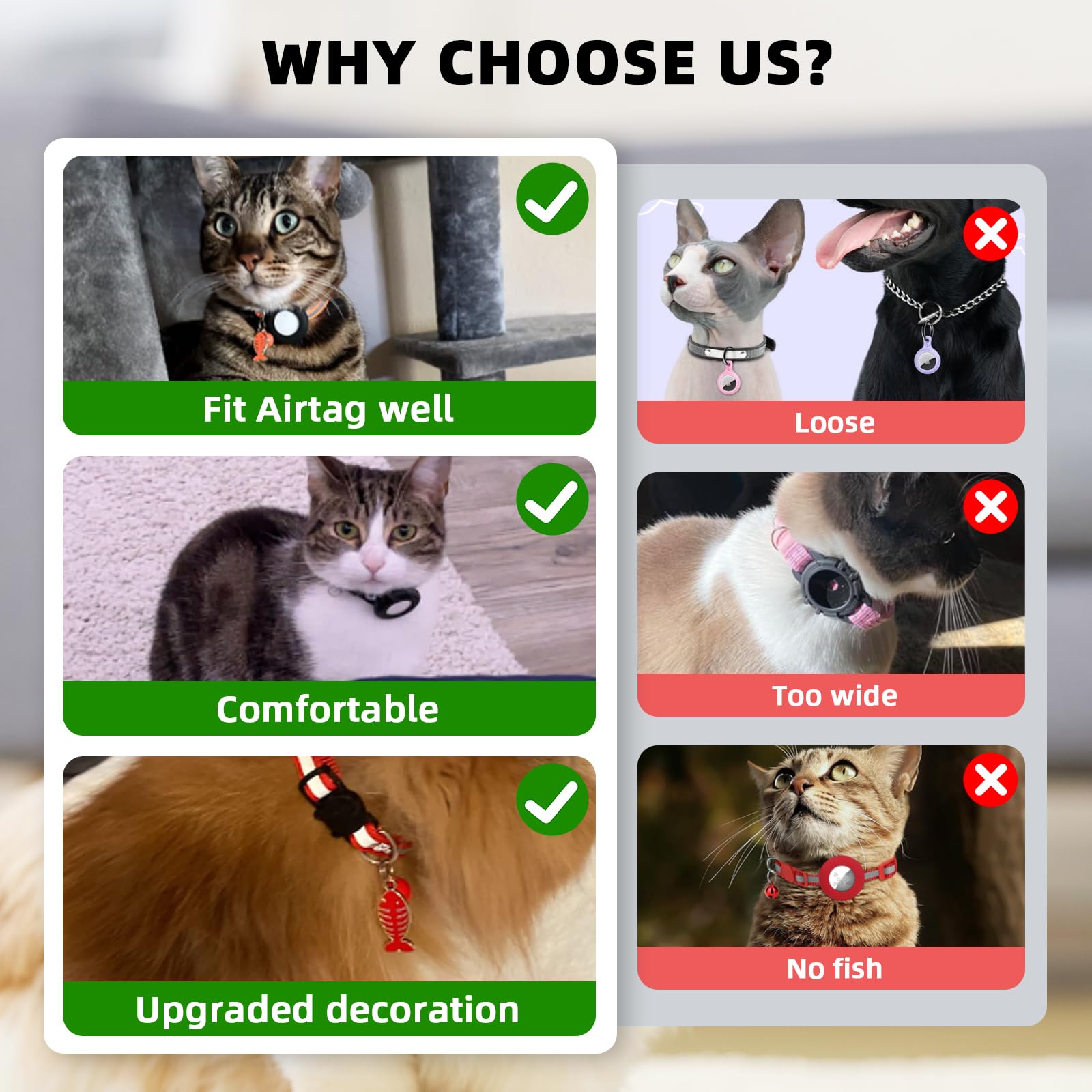 طوق قطط إيرتاج، طوق جهاز إيرتاج للحيوانات الأليفة مزود بجرس ومشبك حماية بعرض 0.952 سم، طوق عاكس بحامل إيرتاغ مضاد للماء متوافق مع أبل إيرتاغ مناسب للكلاب والقطط الصغيرة والكبيرة - لون بينك