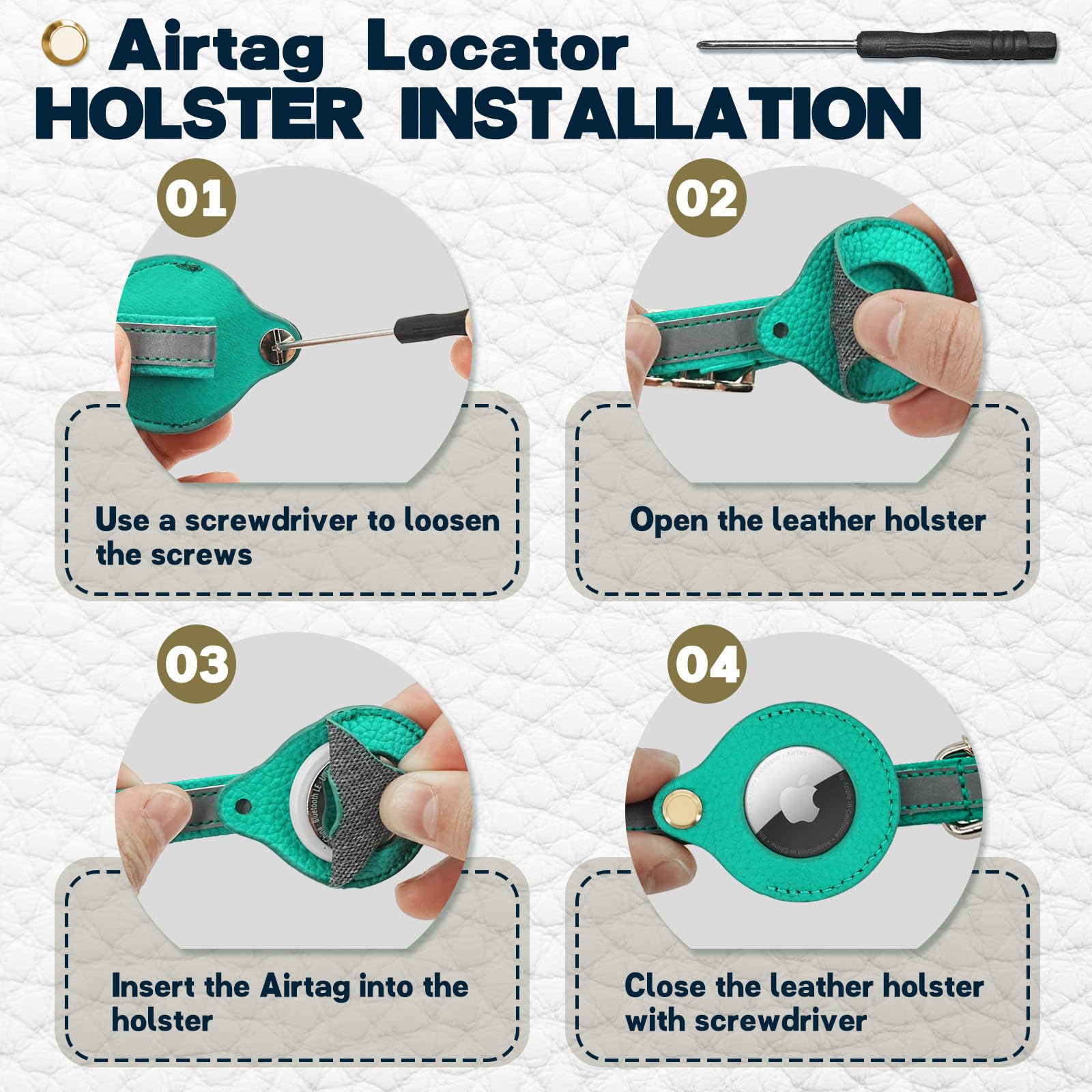 طوق قطط اير تاج جلدي غير قابل للكسر، طوق قطط عاكس قابل للتعديل مع جرس وحزام مرن للقطط، طوق خفيف الوزن للقطط والجراء (ازرق مخضر)