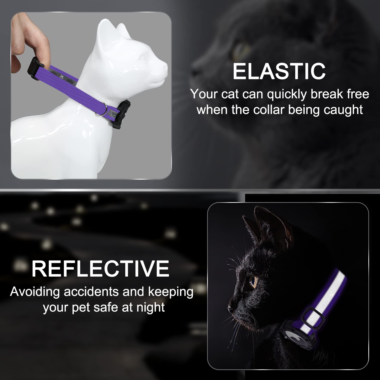 طوق قطط ايرتاج عاكس، طوق قطط ابل ايرتاج مدمج مدمج، طوق تتبع قطط لنظام تحديد المواقع مع حامل ايرتاج وجرس، طوق تتبع القطط خفيف الوزن للقطط الصغيرة والجراء [برتقالي] [S] من جياروي