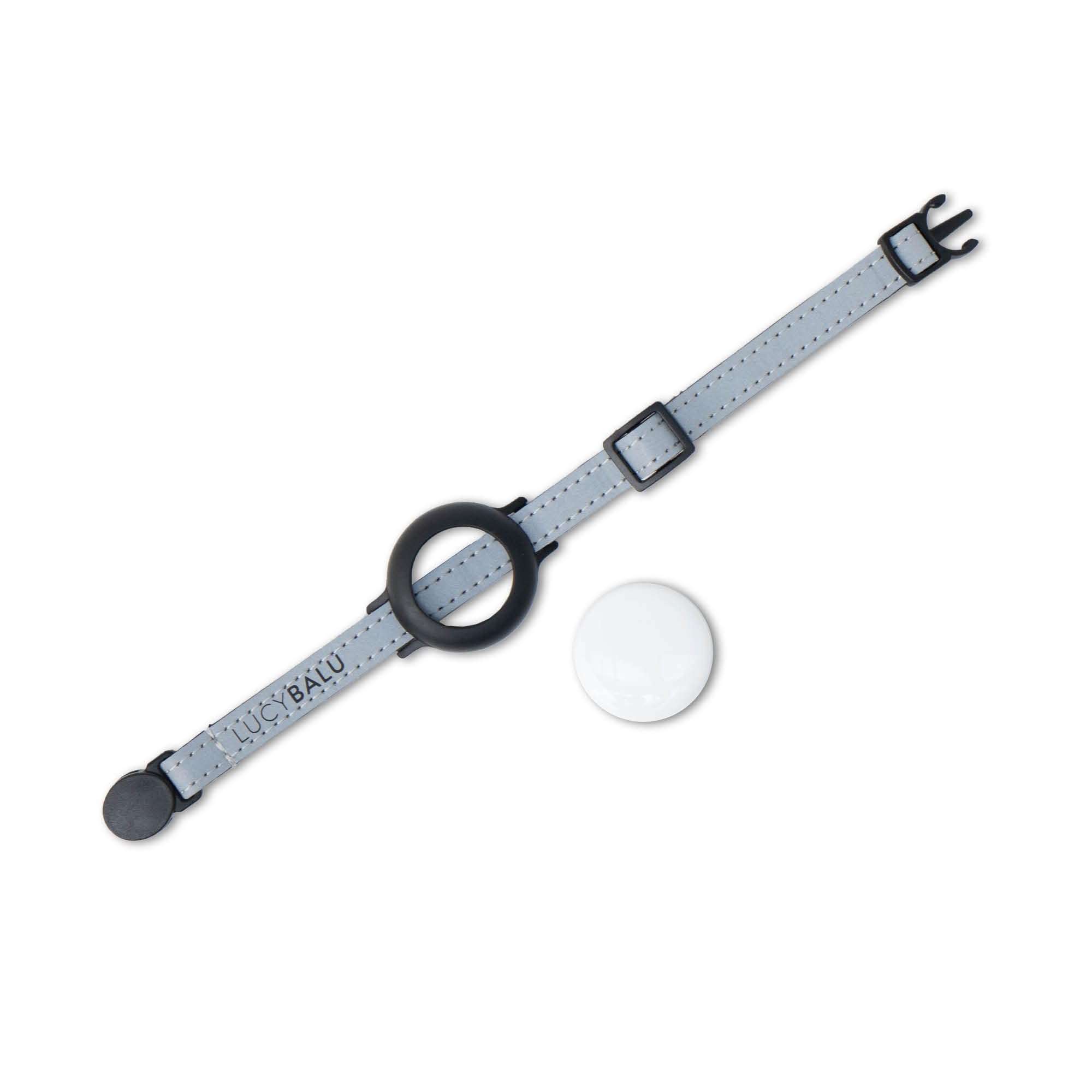 طوق قطط فاخر من لوسي بالو®، طوق للقطط مقاوم للتمزق لجهاز ايرتاج للقطط، جهاز تتبع القطط، متوافق مع ابل ايرتاج، حزام نايلون قابل للتعديل، عاكس