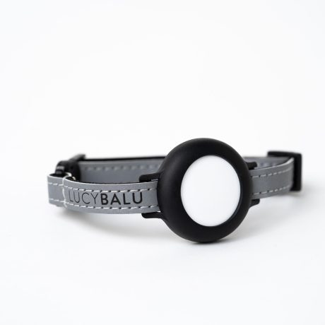 طوق قطط فاخر من لوسي بالو®، طوق للقطط مقاوم للتمزق لجهاز ايرتاج للقطط، جهاز تتبع القطط، متوافق مع ابل ايرتاج، حزام نايلون قابل للتعديل، عاكس