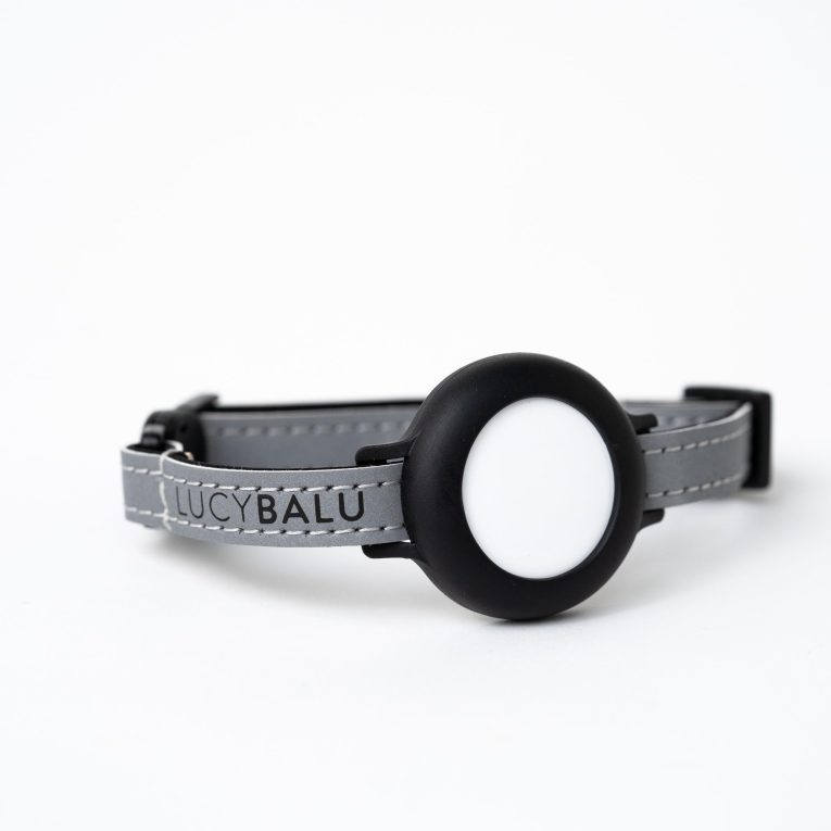 طوق قطط فاخر من لوسي بالو®، طوق للقطط مقاوم للتمزق لجهاز ايرتاج للقطط، جهاز تتبع القطط، متوافق مع ابل ايرتاج، حزام نايلون قابل للتعديل، عاكس