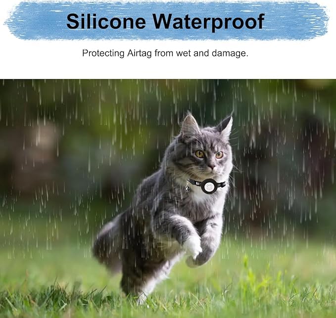 طوق قطط قابل للفصل مع حامل ايرتاج عاكس قابل للتعديل مع جرس مدمج مع نظام تحديد المواقع GPS لتتبع القطط والجراء للبنات والاولاد والقطط (اسود)