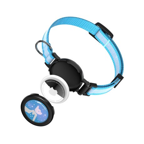 طوق للقطط مع اجراس 2 في 1 من هوسي اي دي، طوق عاكس قابل للانفصال قابل للتعديل ومقاوم للماء، حامل ايرتاج للحيوانات الاليفة وجهاز تتبع القطط (اسود)