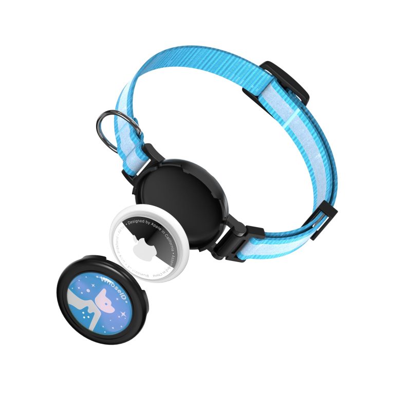 طوق للقطط مع اجراس 2 في 1 من هوسي اي دي، طوق عاكس قابل للانفصال قابل للتعديل ومقاوم للماء، حامل ايرتاج للحيوانات الاليفة وجهاز تتبع القطط (اسود)