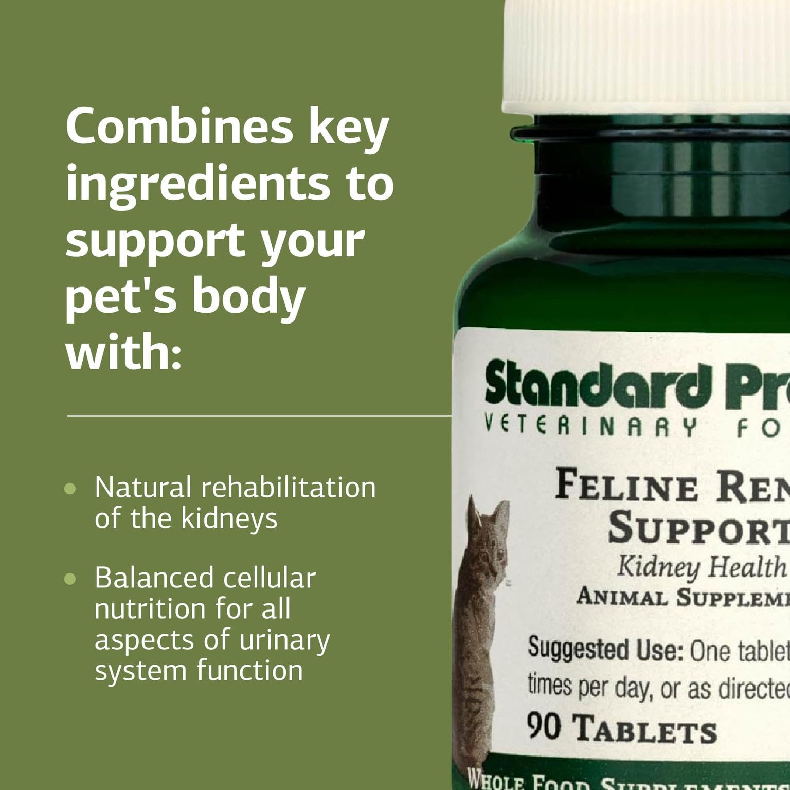 عملية قياسية - دعم كلوي القطط - صحة الكلى والبول للقطط - 90 قرص، من انك ستاندرد للاجراءات