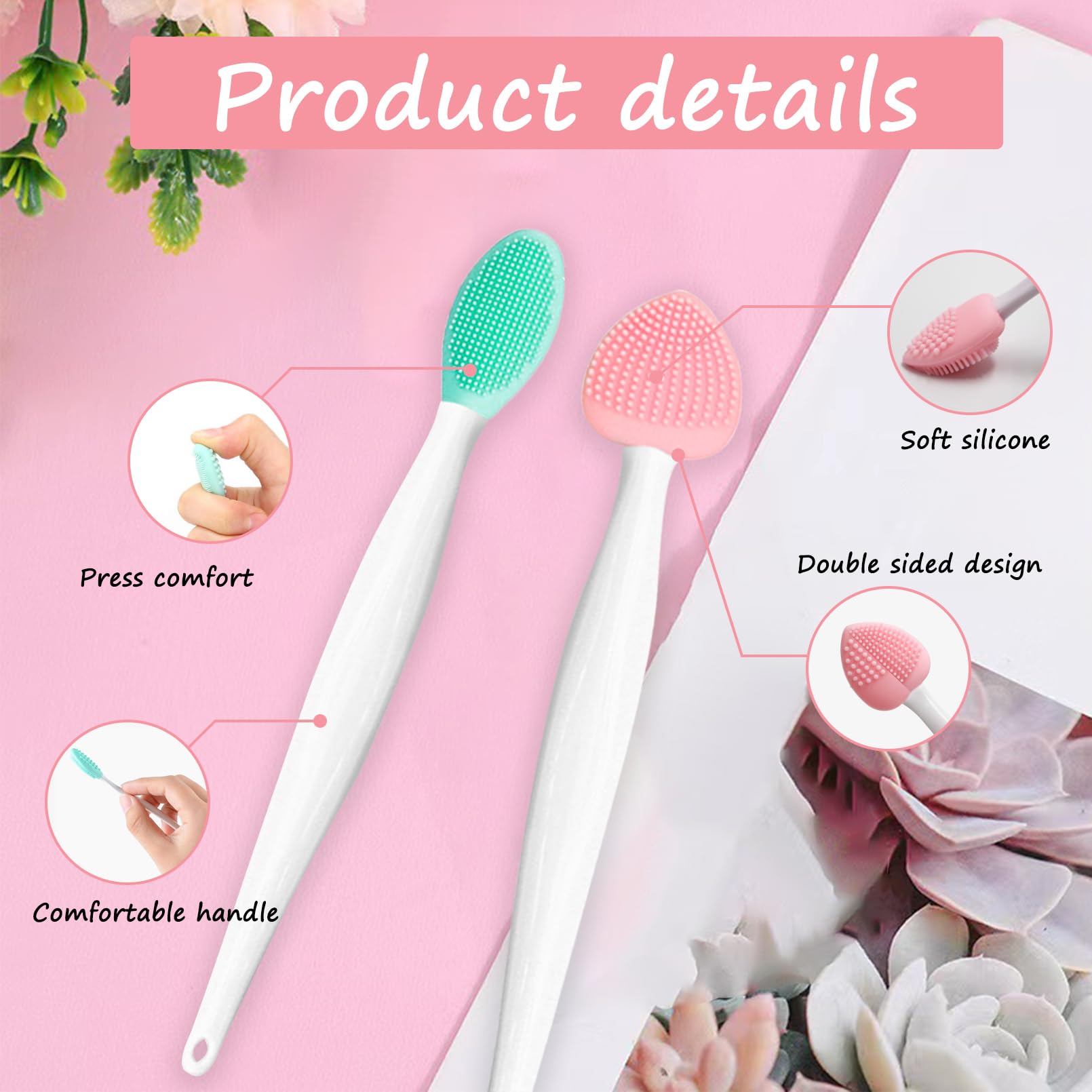 فرشاة تنظيف ذقن القطط، فرشاة سيليكون لتنظيف ذقن القطط، تزيل الرؤوس السوداء وذقن القطط بلطف وتقشير حب الشباب والرؤوس السوداء، فرشاة تنظيف مزدوجة الجوانب للقطط