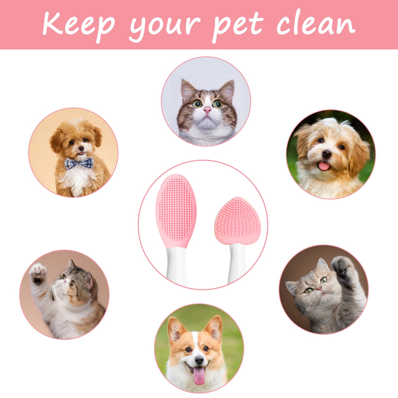 فرشاة تنظيف ذقن القطط، فرشاة سيليكون لتنظيف ذقن القطط، تزيل الرؤوس السوداء وذقن القطط بلطف وتقشير حب الشباب والرؤوس السوداء، فرشاة تنظيف مزدوجة الجوانب للقطط