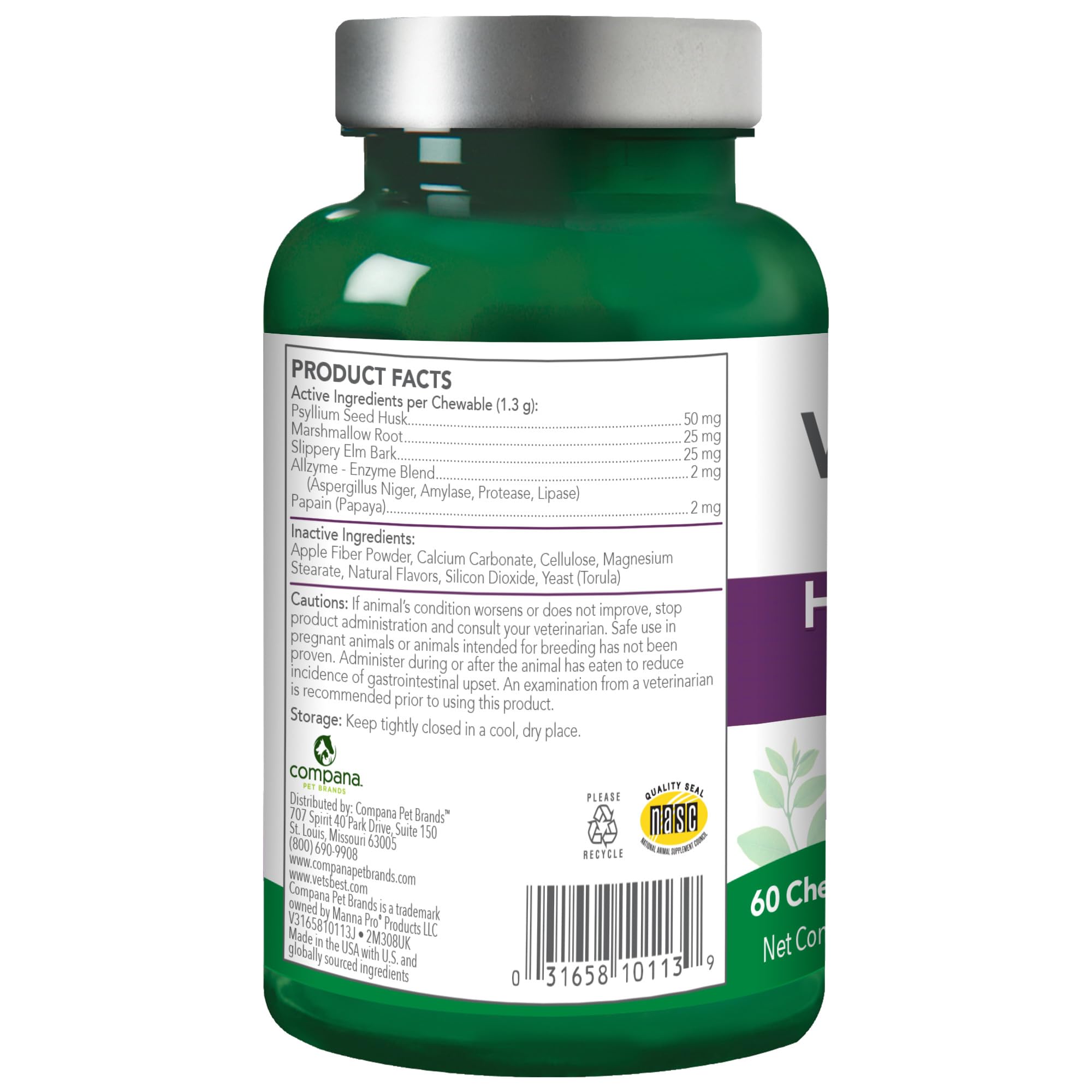 فيتس بست اداة مساعدة هضمية لتخفيف كرات الشعر للقطط | علاج دعم كرات الشعر بتركيبة طبيبية بيطرية | نكهة الدجاج الكلاسيكية | 60 قرص قابل للمضغ