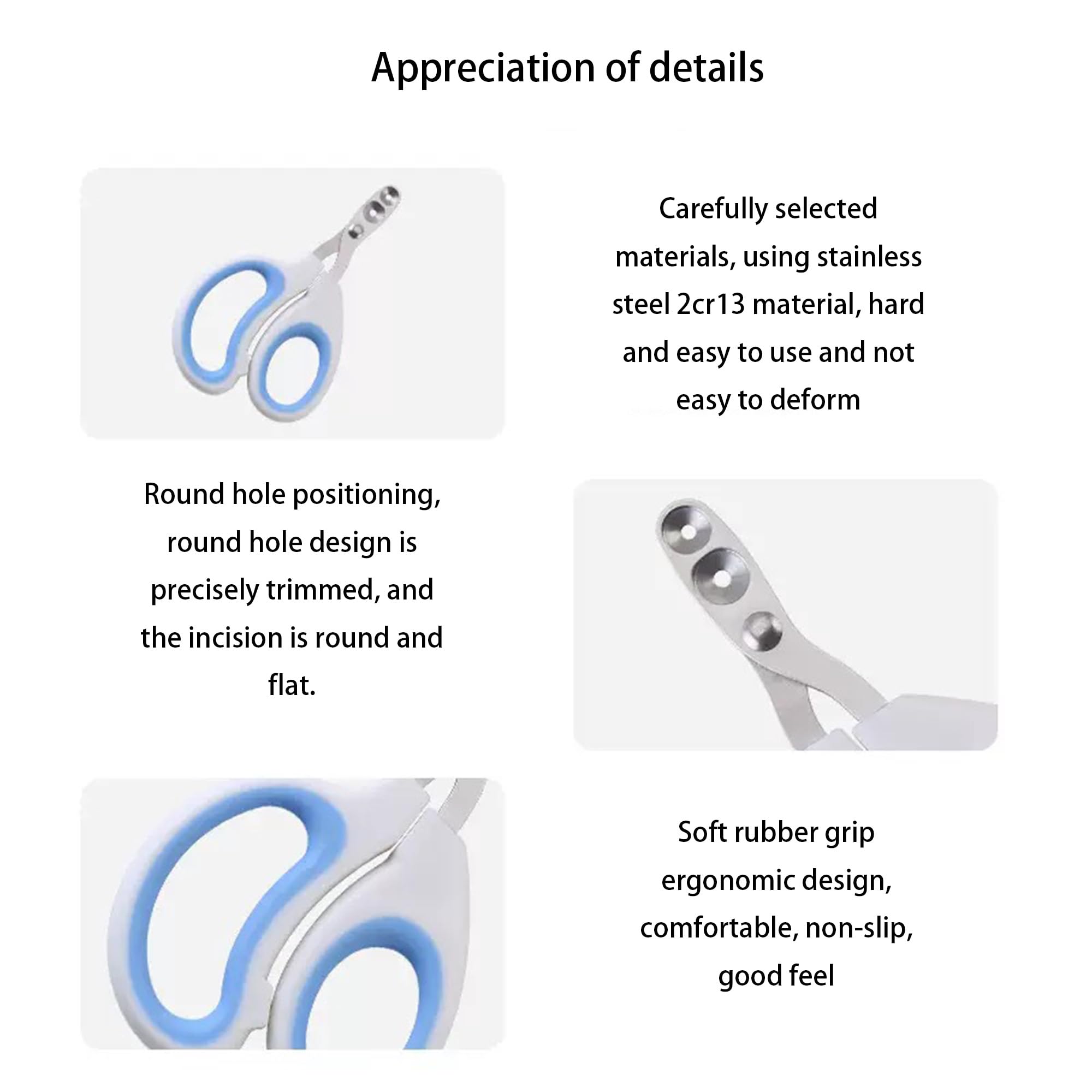 قصافة اظافر الحيوانات الاليفة، نسخة محدثة من مخلب القطط والقطط، قصافة اظافر احترافية للحيوانات الاليفة الافضل للقطط والجراء والارانب والقطط الصغيرة والكلاب الصغيرة، حادة وامنة (ازرق)