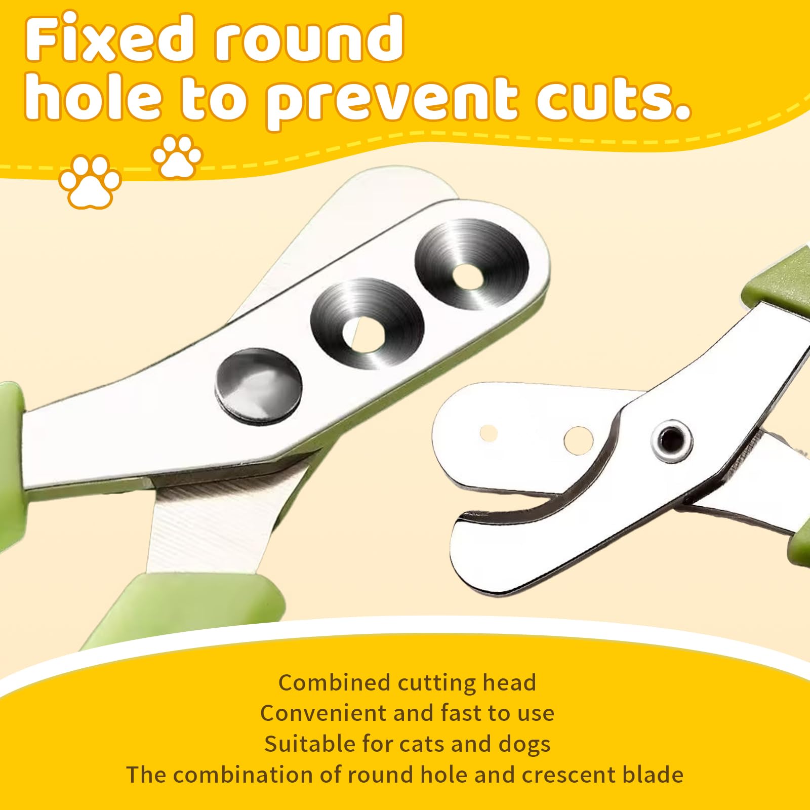 قصافة اظافر للقطط مع فتحة 2 ملم و3 ملم للقطط والكلاب بتصميم فتحة دائرية مزدوجة للقطط والجراء والارانب من جي يو اس اكس بي بي دي، قطعتين