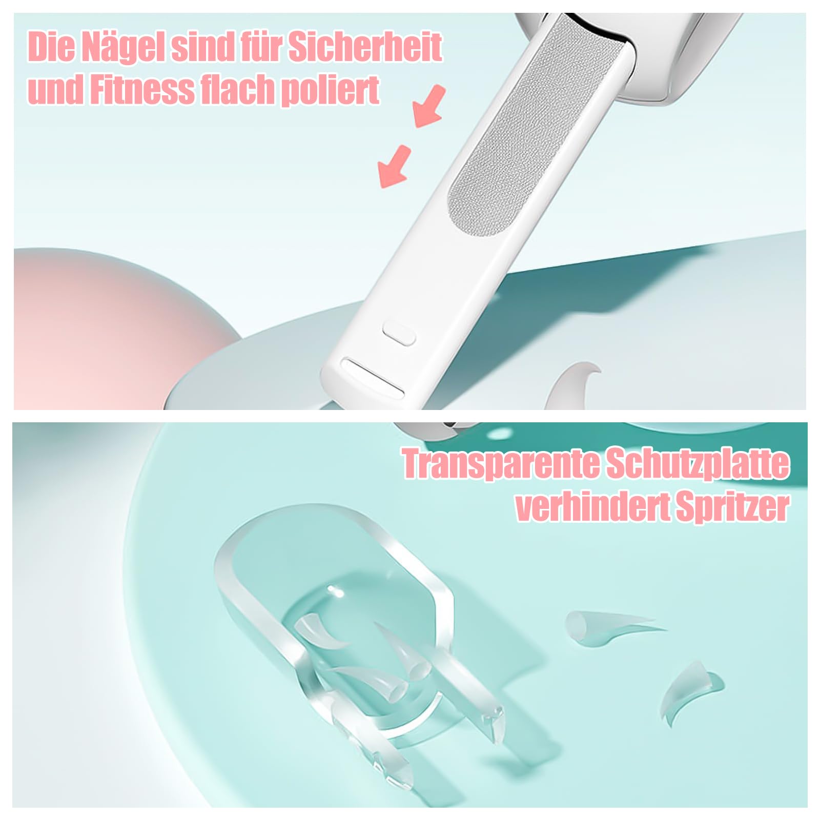 قصافة اظافر للقطط والكلاب من انكورينا، قصافة اظافر للقطط والكلاب، قصافة اظافر من الستانلس ستيل، اداة تشذيب اظافر القطط، قصافة اظافر القطط مع مبرد وحماية (بينك)