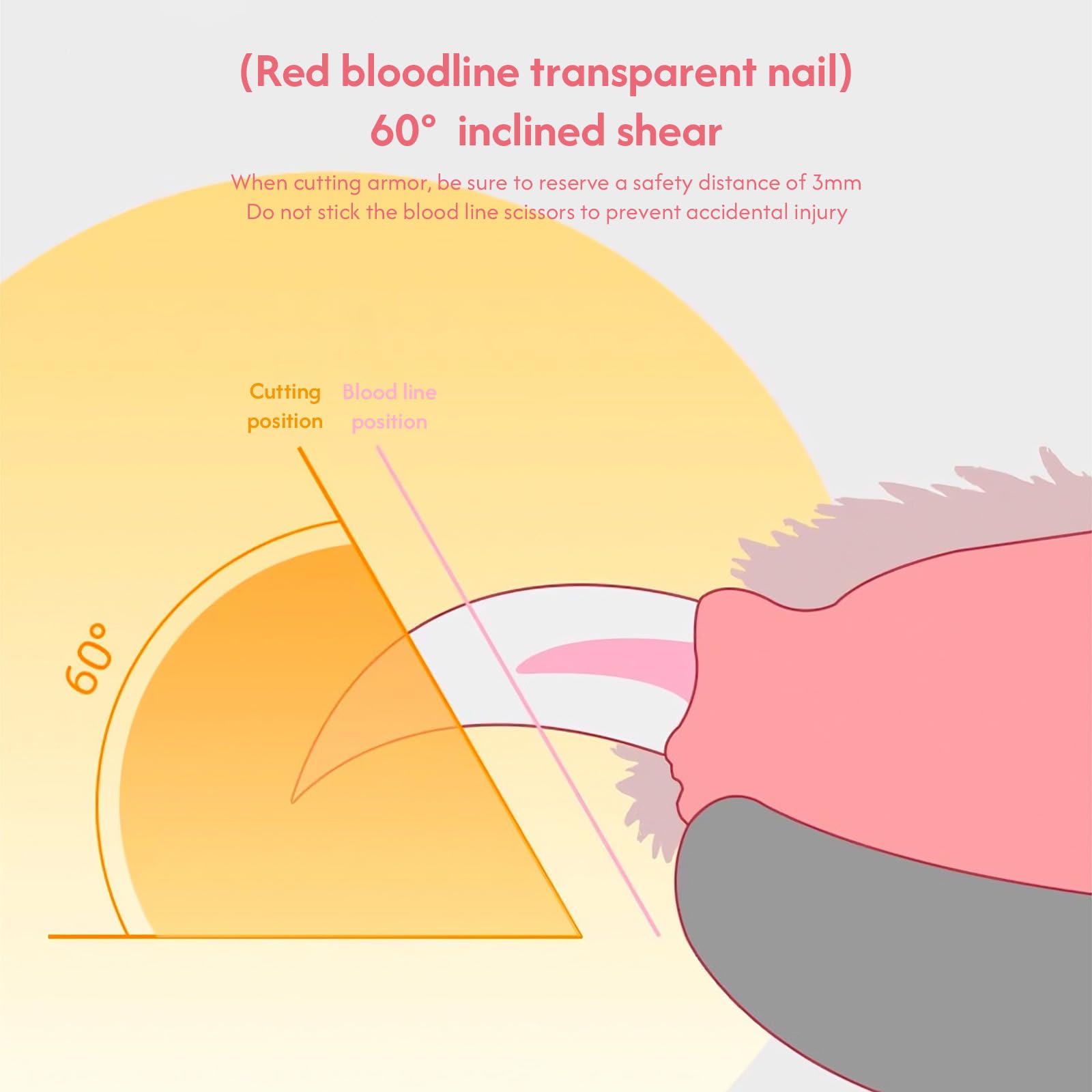 قصافة اظافر مع ضوء LED للقطط والكلاب، قصافة اظافر احترافية لمنع القص الزائد والعناية بالحيوانات الاليفة (بينك)