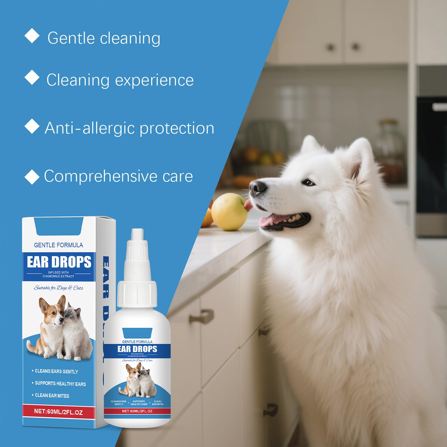 قطرات علاج عدوى اذن القطط والكلاب من ماكبيتي، منظف اذن القطط والكلاب لتخفيف حكة الاذن والتهابات اذن الكلاب وتخفيف حكة الاذن