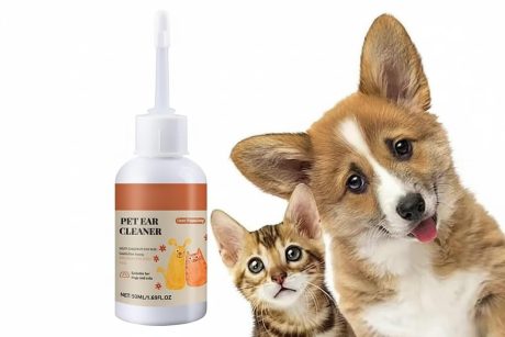 قطرات منظف اذن الحيوانات الاليفة 50 مل، عناية لطيفة للاذن للكلاب والقطط، تزيل الاوساخ والشمع والروائح الكريهة