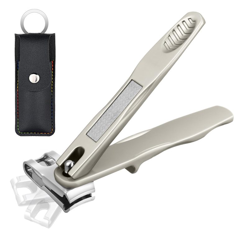 قلامة أظافر لكبار السن لأظافر اليدين والقدمين دوارة 360 درجة وبمقبض طويل ومبرد أظافر مدمج، مقص أظافر ستانلس ستيل كبير شديد التحمل حاد للغاية وقوي للأظافر السميكة