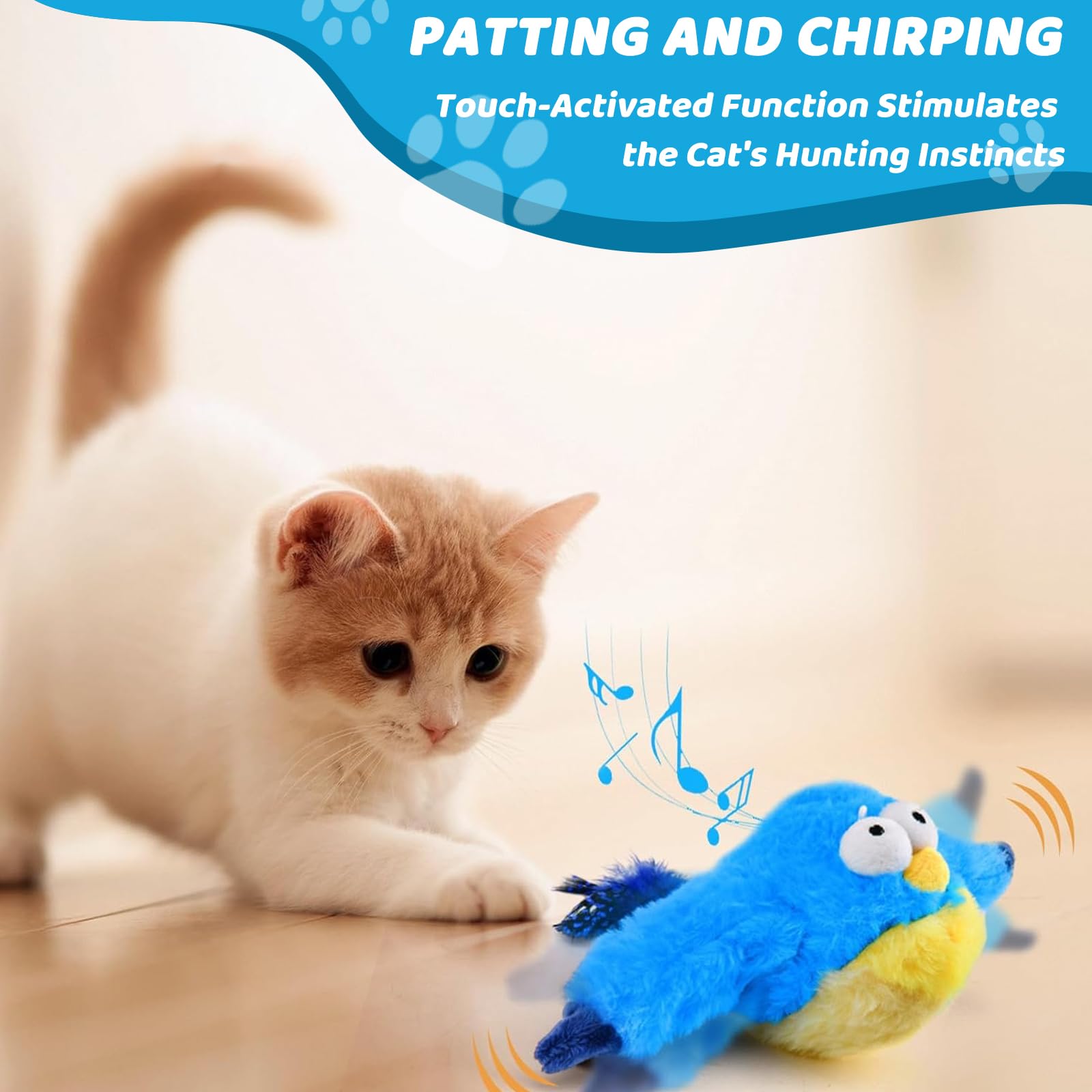 لعبة الطيور الطائرة للقطط من بابوريتش، لعبة قطط تفاعلية جديدة 2025 للقطط البالغة التي تشعر بالملل في الاماكن المغلقة