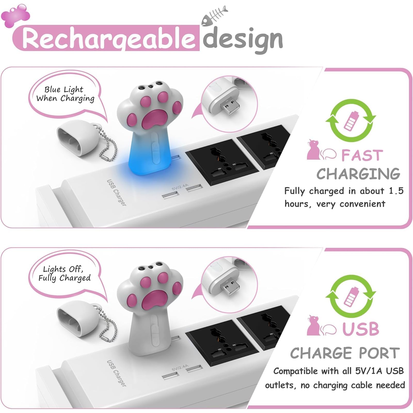 لعبة قطط بوليفيا، لعبة قطط 3 في 1 مع 3 اوضاع اضاءة، لعبة ليزر اوتوماتيكية للقطط مع USB قابلة لاعادة الشحن، للقطط والكلاب في الاماكن المغلقة والمطاردة والتمارين