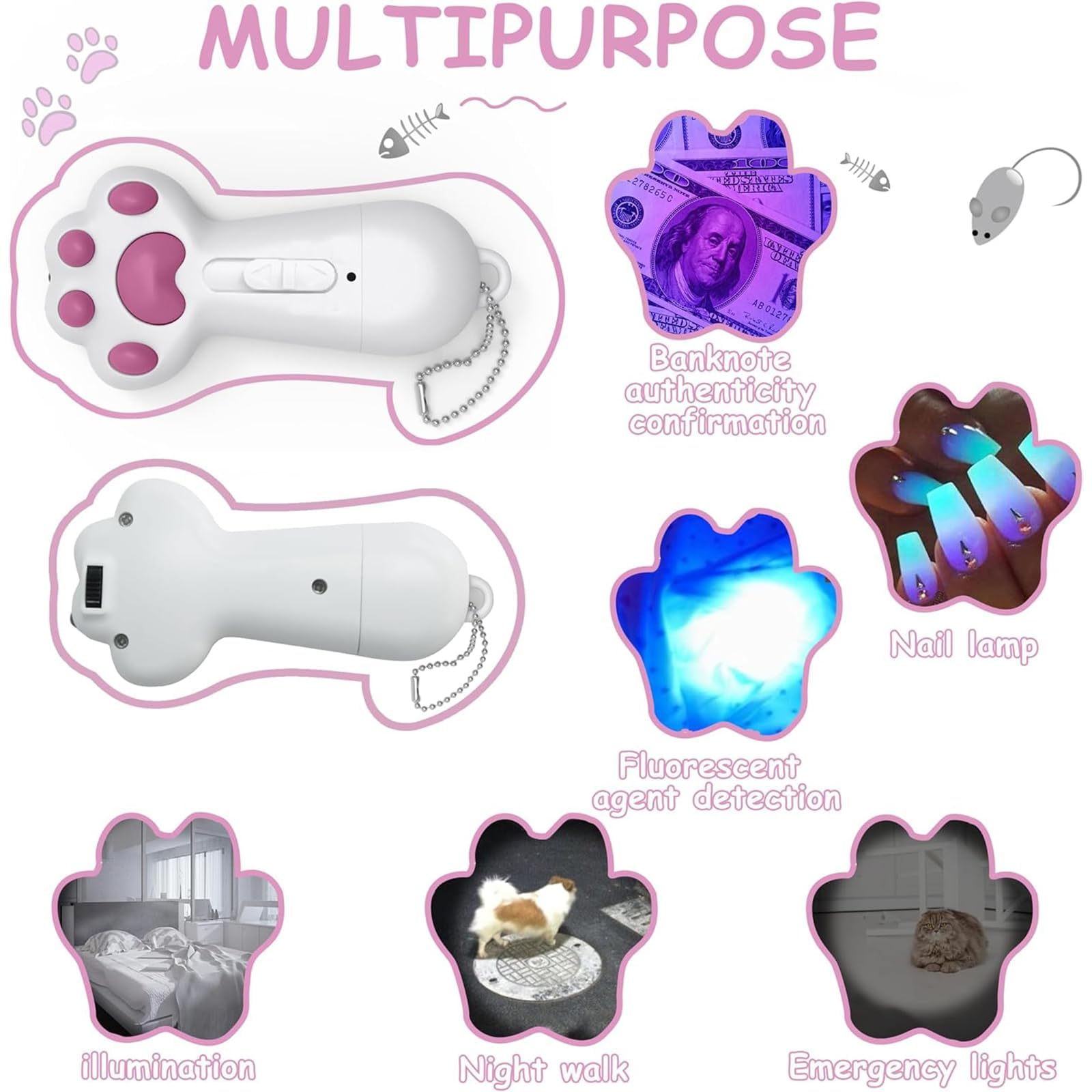 لعبة قطط بوليفيا، لعبة قطط 3 في 1 مع 3 اوضاع اضاءة، لعبة ليزر اوتوماتيكية للقطط مع USB قابلة لاعادة الشحن، للقطط والكلاب في الاماكن المغلقة والمطاردة والتمارين