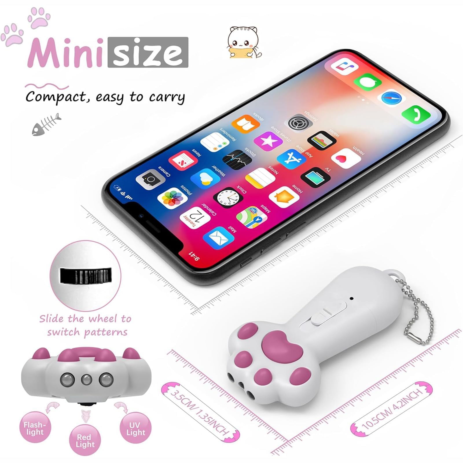 لعبة قطط بوليفيا، لعبة قطط 3 في 1 مع 3 اوضاع اضاءة، لعبة ليزر اوتوماتيكية للقطط مع USB قابلة لاعادة الشحن، للقطط والكلاب في الاماكن المغلقة والمطاردة والتمارين