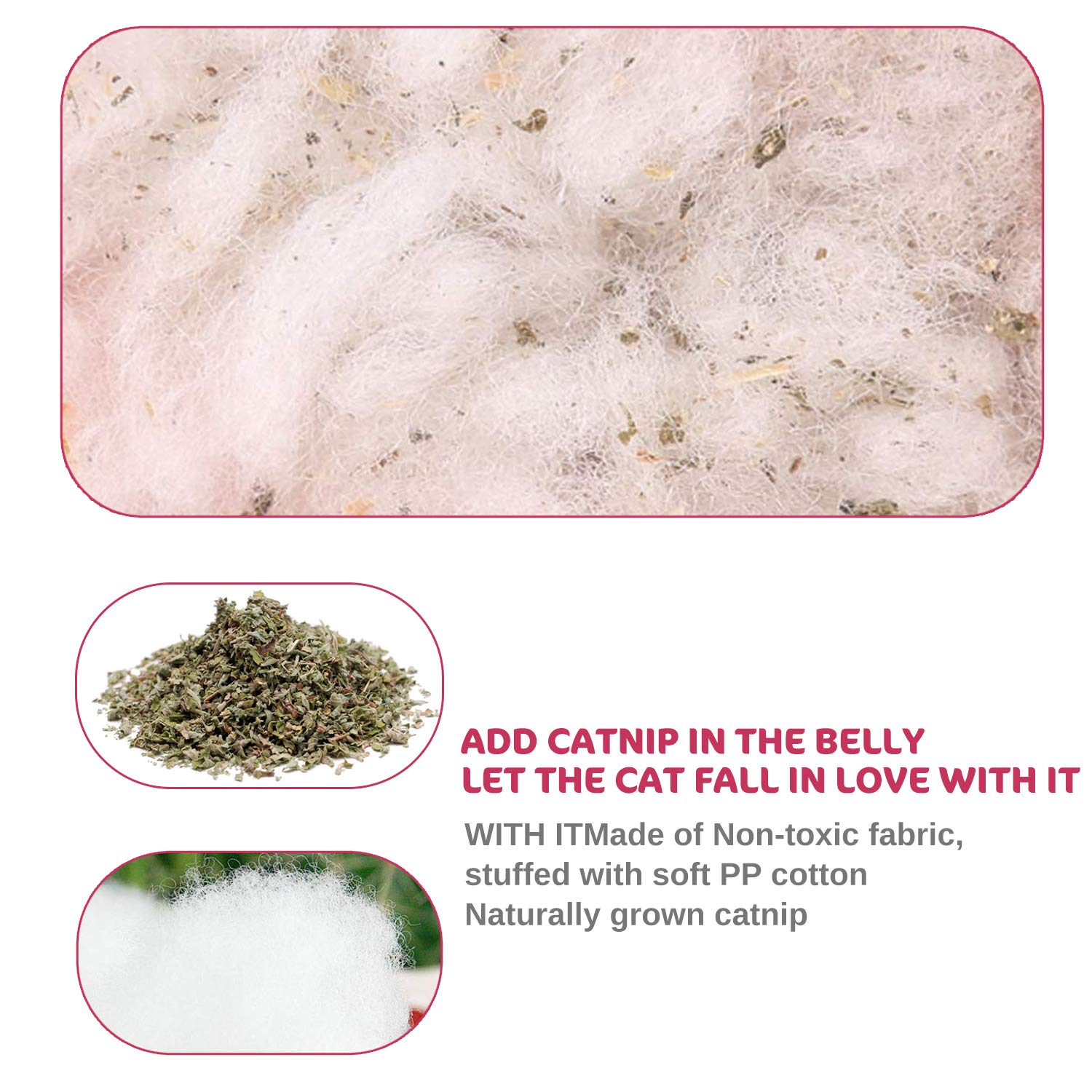 لعبة مضغ للقطط بنكهة النعناع البري على شكل فئران كرتونية، مكونة من 5 قطع من ليجيندوج