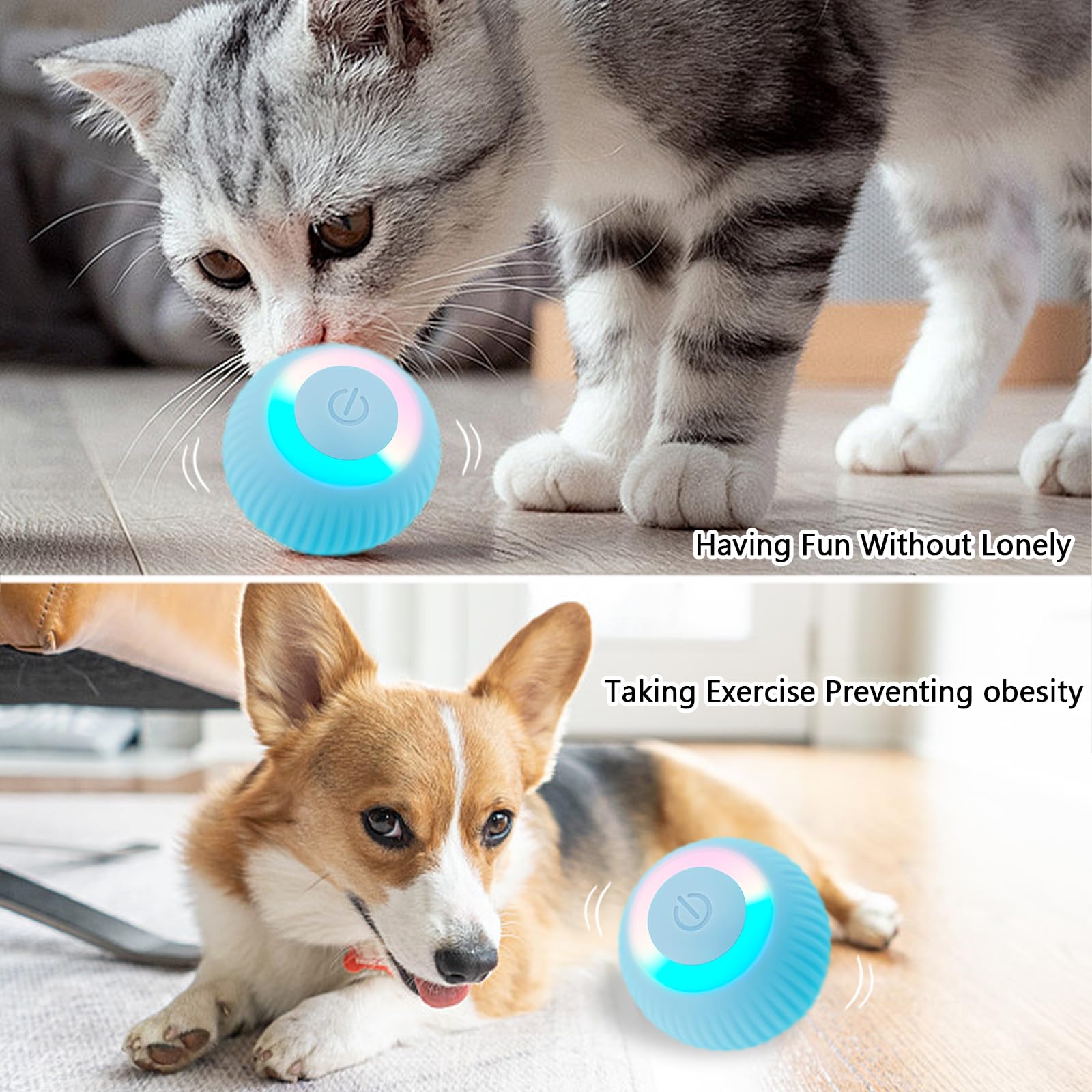 ليليان لعبة تفاعلية للقطط 2.0، لعبة دوارة اوتوماتيكية ذكية للقطط تتحرك ذاتيا للعب في الاماكن المغلقة مع اضواء LED، كرات لعبة للقطط