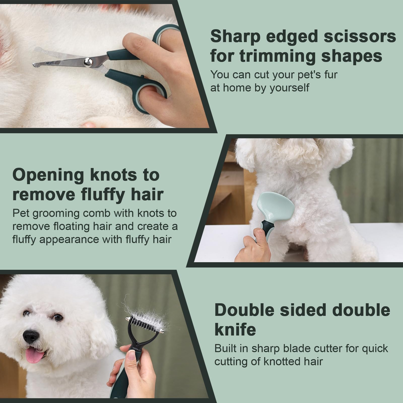 مجموعة العناية بالقطط والكلاب مكونة من 8 قطع من تيريفي، تتضمن مقص اظافر ومبرد للحيوانات الاليفة وفرشاة ذاتية التنظيف لازالة تساقط الشعر وفرشاة فك تشابك الشعر وفرشاة شامبو وفرشاة اسنان ووعاء للحيوانات