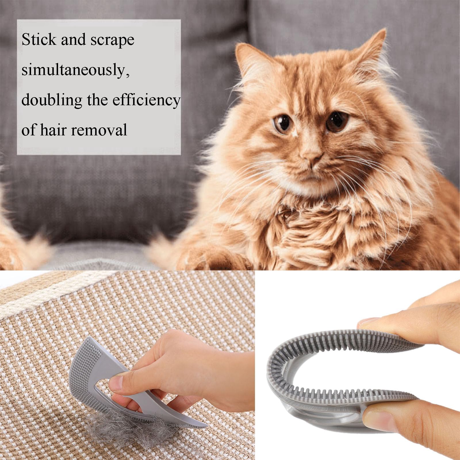 مجموعة صغيرة لازالة شعر الحيوانات الاليفة، مجموعة تنظيف الحواف والزوايا، اوراق فرشاة شعر الحيوانات الاليفة لشعر القطط والكلاب والارانب، فرشاة وبر متعددة الاسطح للاريكة والسرير والسجاد والسجاد والقماش