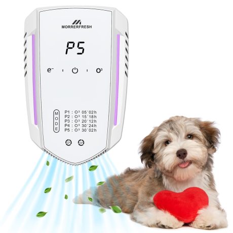 مزيل الروائح الكريهة لفضلات القطط من مورير فريش بنسبة 99% لتنقية الهواء وازالة الروائح الكريهة برائحة الاوزون للمنزل وصندوق فضلات الحيوانات الاليفة وغرفة الملابس وخزانة الاحذية والمرحاض، ابيض