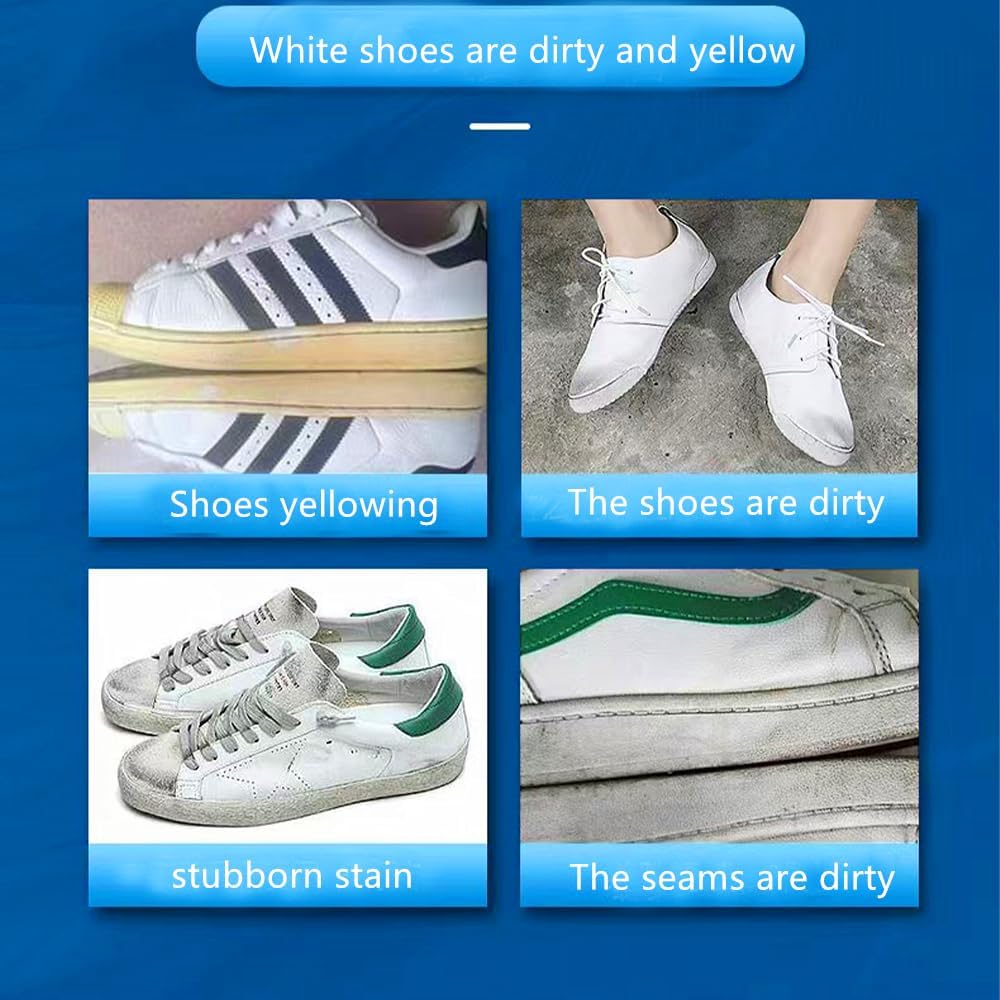 مزيل بقع الاحذية من ازوني - كريم تنظيف الكل في واحد، محلول سحري متعدد الاغراض ينشط الاحذية البيضاء بشكل فعال للحصول على لمعان بدون بقع، سهل الاستخدام، لطيف وسريع المفعول