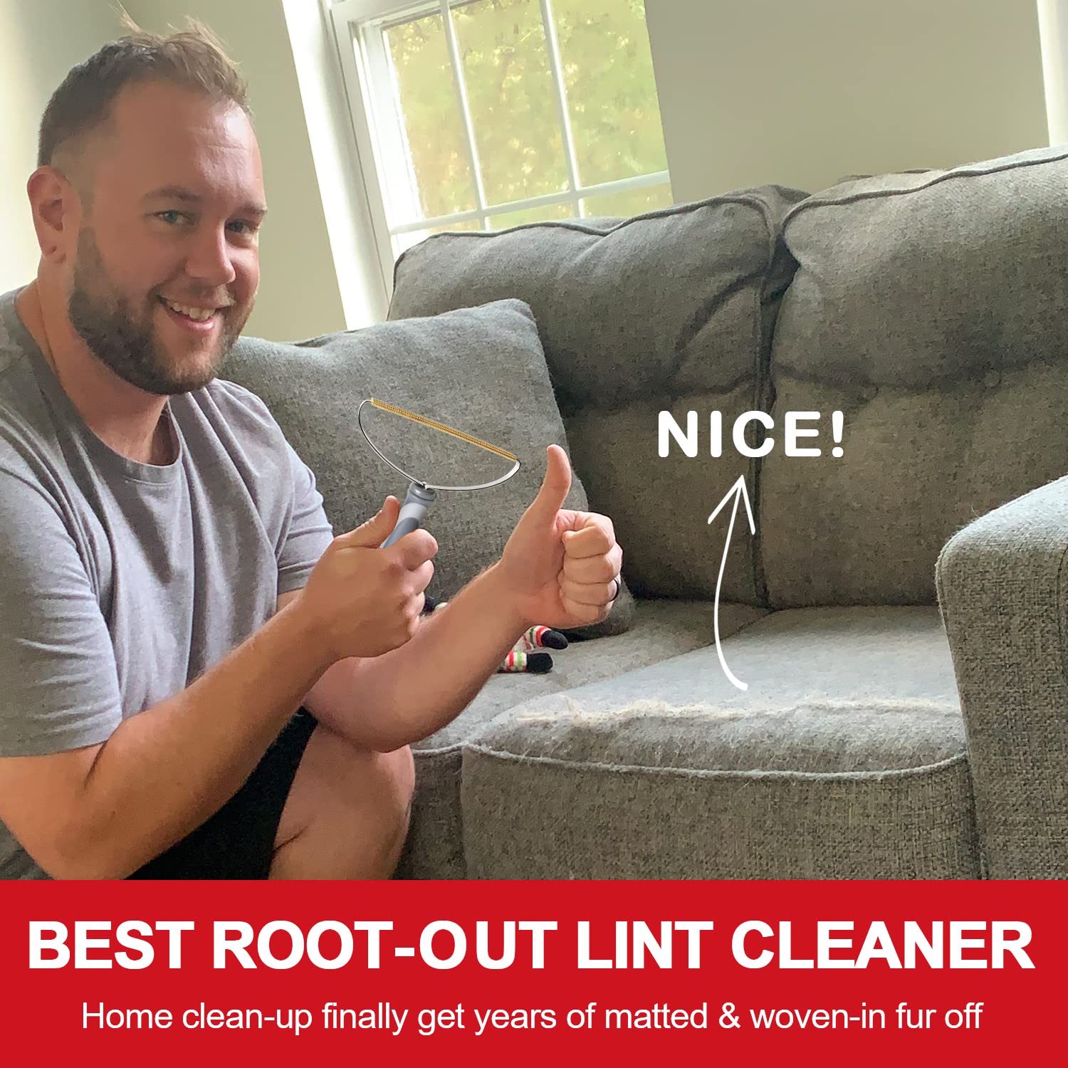 مزيل شعر الحيوانات الاليفة والكلاب والقطط من ايليمسي، اداة ازالة وبر برو، اداة ازالة الفراء، مكشطة سجاد محمولة، فرشاة حلاقة كرات الشعر للسجاد والسيارة والكنبة وسرير الحيوانات الاليفة والاثاث والسجاد