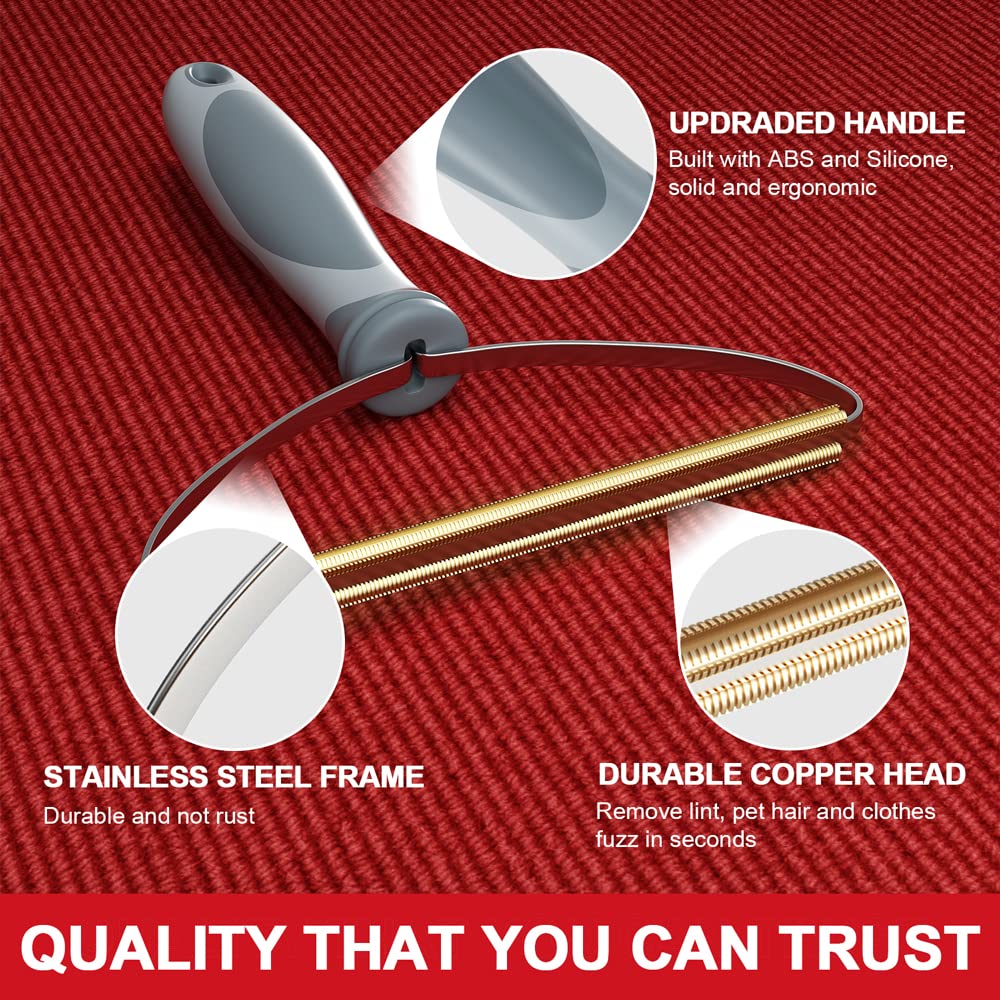 مزيل شعر الحيوانات الاليفة والكلاب والقطط من ايليمسي، اداة ازالة وبر برو، اداة ازالة الفراء، مكشطة سجاد محمولة، فرشاة حلاقة كرات الشعر للسجاد والسيارة والكنبة وسرير الحيوانات الاليفة والاثاث والسجاد