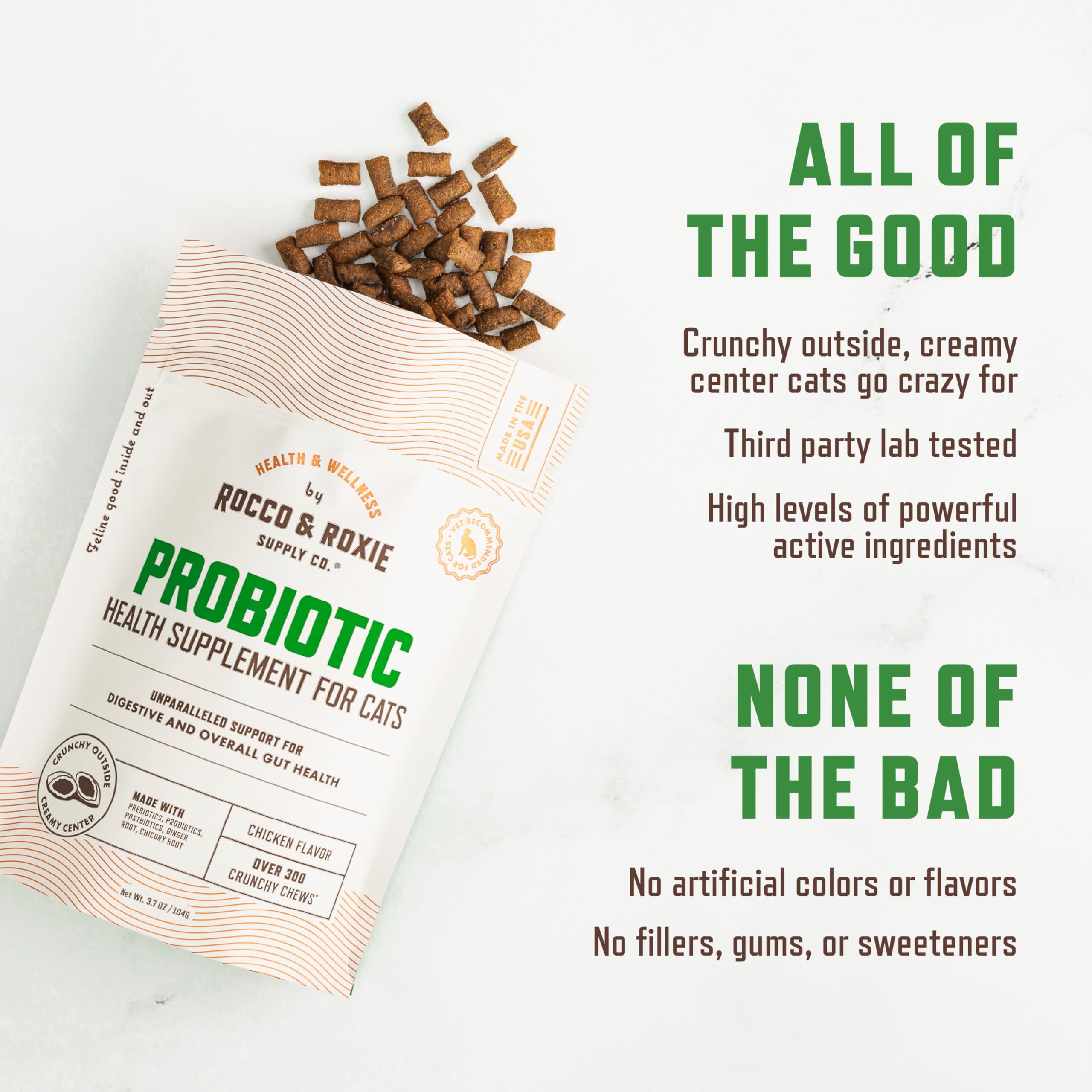 مكمل غذائي صحي للمسالك البولية للقطط من روكو اند روكسي، التوت البري ودي مانوز لدعم الكلى والمثانة والاضطرابات النفسية، يوصى به الطبيب البيطري، بنكهة الدجاج المقرمشة، صنع في الولايات المتحدة الامريكية