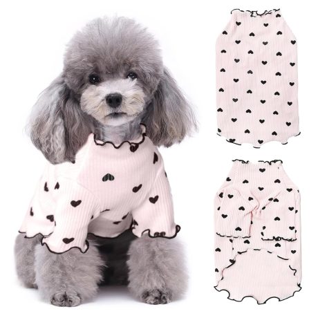 ملابس للكلاب الصغيرة والمتوسطة والقطط، تي شيرت صيفي للكلاب، بيجامات قابلة للتمدد باكمام طويلة للحيوانات الاليفة، ملابس ناعمة وجيدة التهوية للحيوانات الاليفة تشيهواهوا شيه تزو يوركشاير