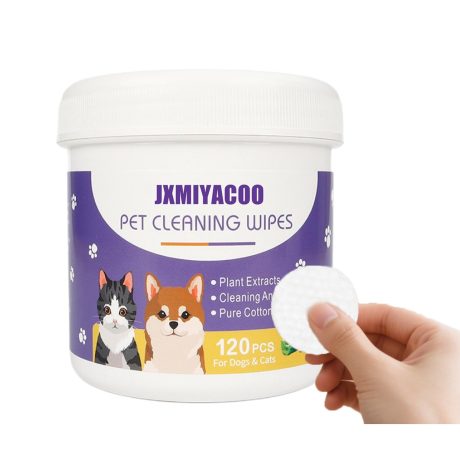 مناديل عين للحيوانات الأليفة للكلاب والقطط - مزيل بقع الدموع ومنظف عين القطط | 120 منديل بجوز الهند والصبار قابل للتحلل البيولوجي لا يسبب الحساسية | تركيبة آمنة على اللعق لجميع السلالات