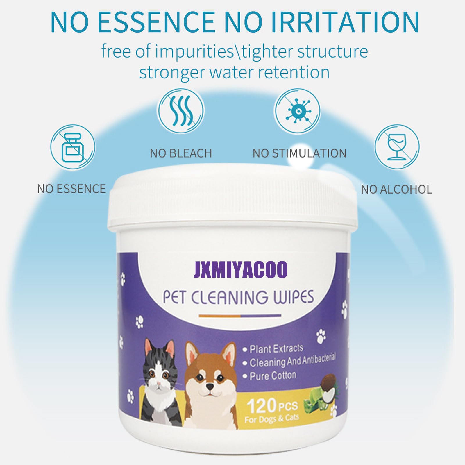 مناديل عين للحيوانات الأليفة للكلاب والقطط - مزيل بقع الدموع ومنظف عين القطط | 120 منديل بجوز الهند والصبار قابل للتحلل البيولوجي لا يسبب الحساسية | تركيبة آمنة على اللعق لجميع السلالات