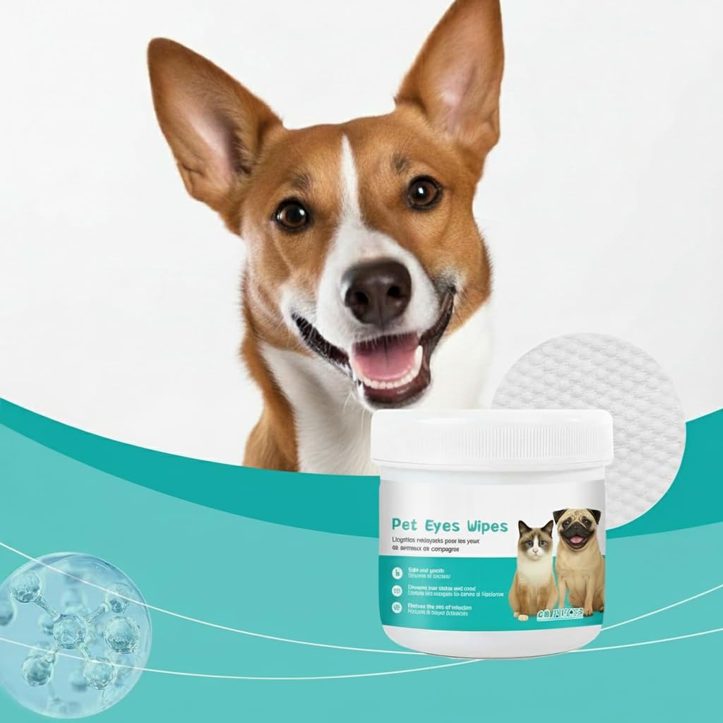 مناديل مبللة لازالة بقع عين القطة للكلاب والقطط - 60 قطعة من وسادات تنظيف عيون الحيوانات الاليفة لبقع الدموع والمخاط والتفريغ والعناية اليومية للجراء والقطط الصغيرة والسلالات